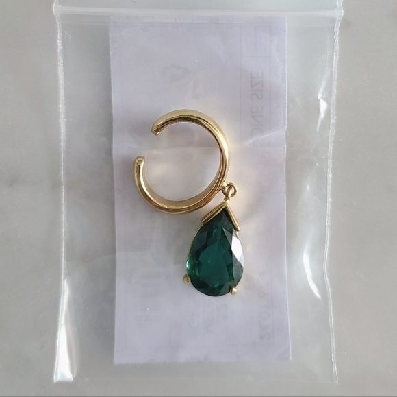 Cornelia Webb 24K Goldplated Quartz Ear Cuff, Emerald, NWT - Picture 8 of 16